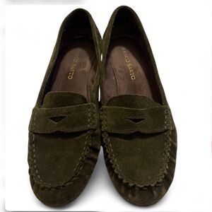 Franco Sarto Women's Suede Loafers in Olive Green
